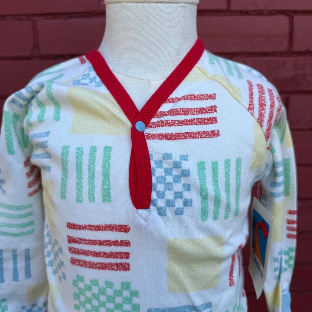 Vtg‎ 80s Carters Outfit 100% Cotton Long Sleeve Pants Set Abstract